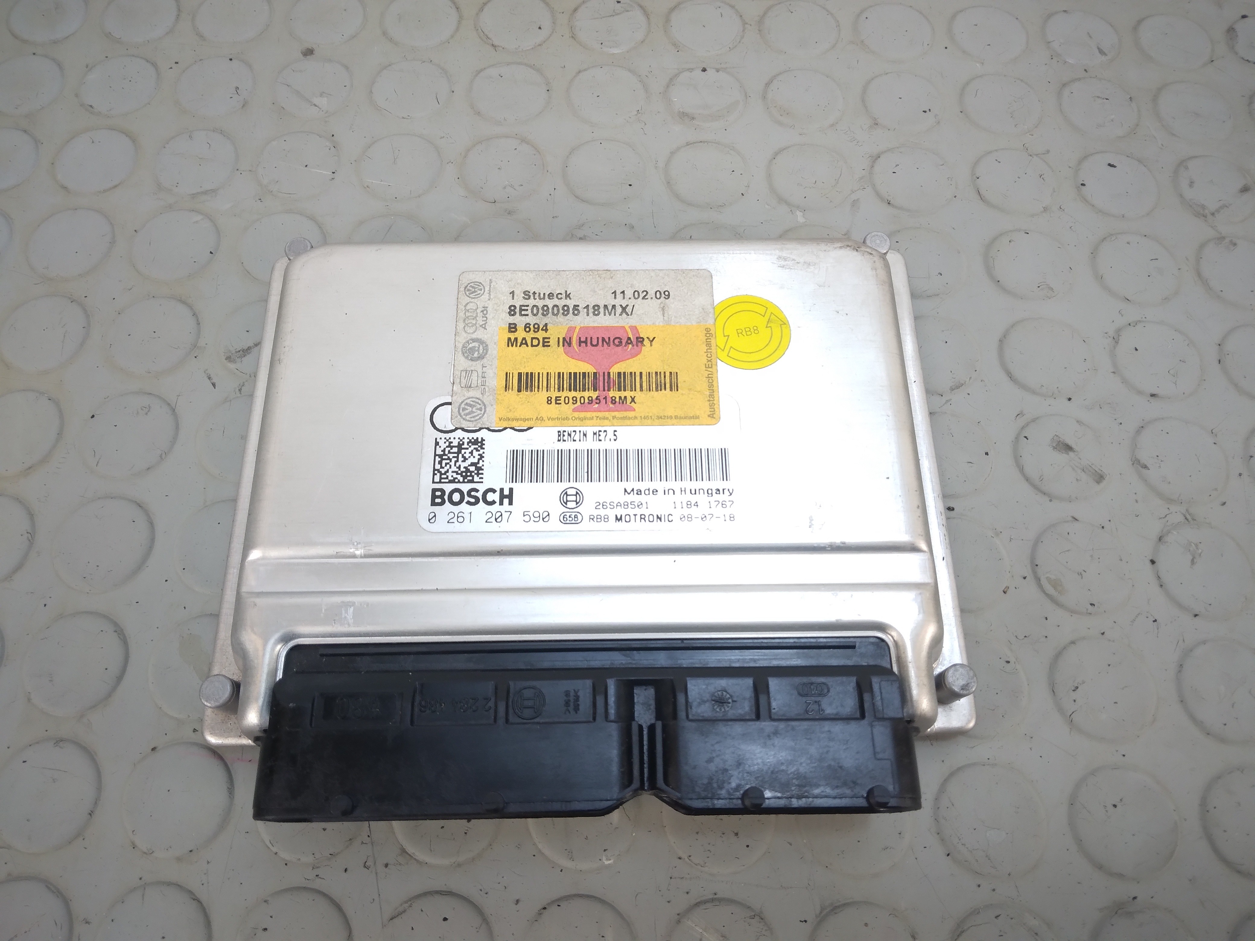 14657 Centralina motore Audi A4 B6 8E 1.8 Tb dal 2000 al 2004 cod 8e0909518mx 02