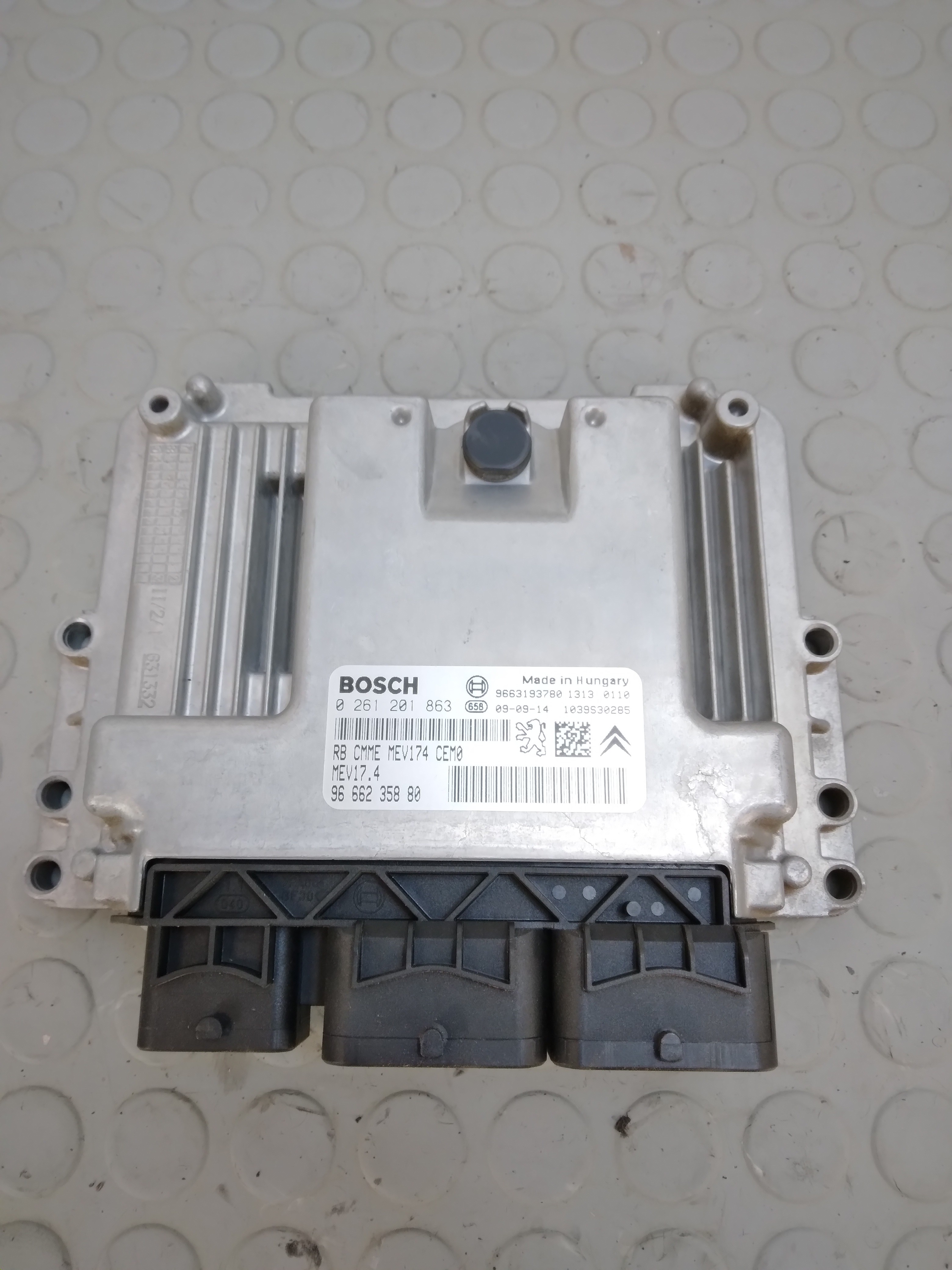 14801 Centralina motore Peugeot 308 1.4 b 16v dal 2007 al 2014 cod 0261201863 96